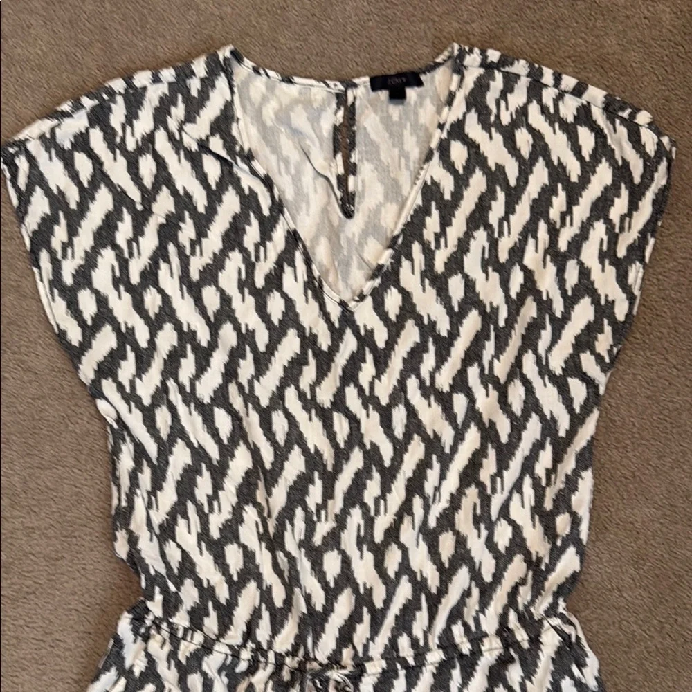 J. Crew Black and White Patterned Romper